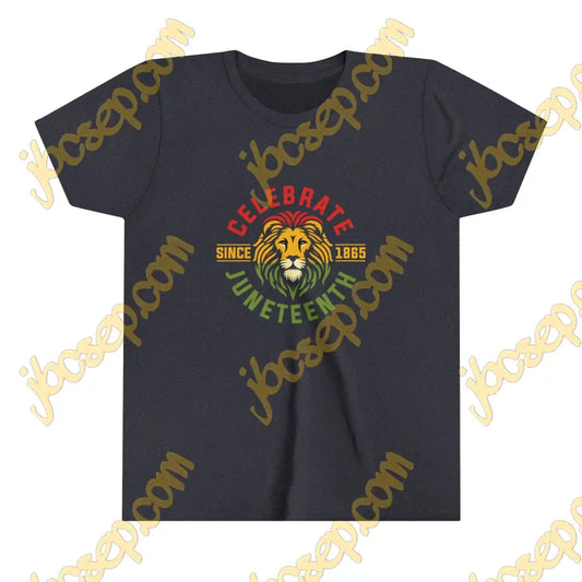 Celebrate Juneteenth Youth Short Sleeve Tee Heather Navy / S Kids Clothes